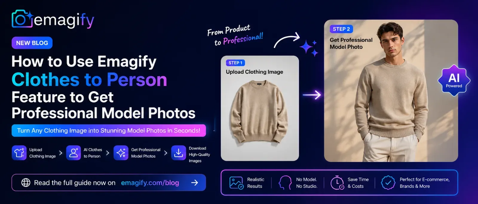 How to Use Emagify Clothes to Person Feature to Get Professional Model Photos